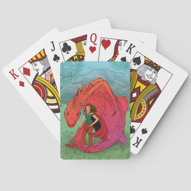 Jeu De Cartes Dragon Bébé Rouge (dos)