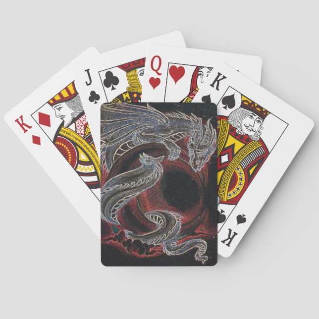 Jeu De Cartes "Dragon blanc, Lune rouge" (dos)