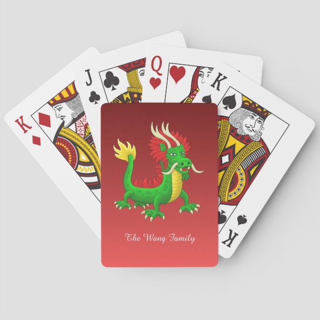 Jeu De Cartes Dragon Chinois Dessiné à la Main (dos)