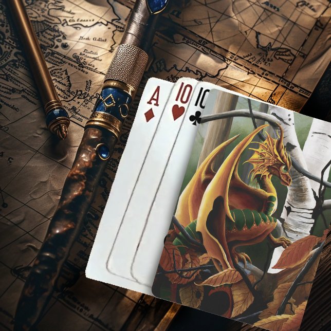 Jeu De Cartes Dragon d'automne Imaginaire vert orange (Créateur téléchargé)