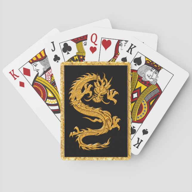 Jeu De Cartes Dragon oriental doré 04 (dos)