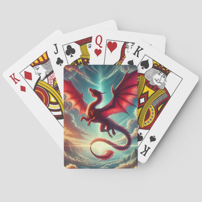 Jeu De Cartes Dragon rouge (dos)