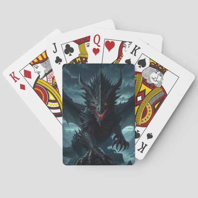 Jeu De Cartes Dragon sombre et médiéval (dos)