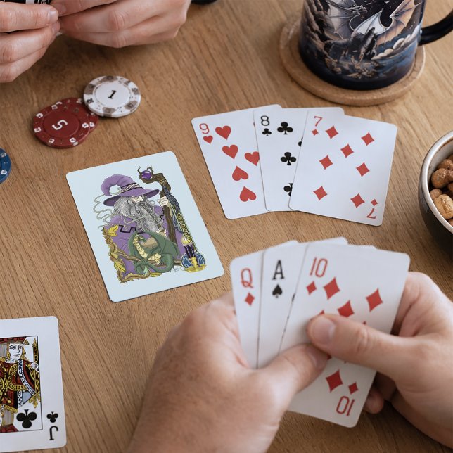 Jeu De Cartes Dragon Sorcier Celtique Fantastique Violet (Créateur téléchargé)