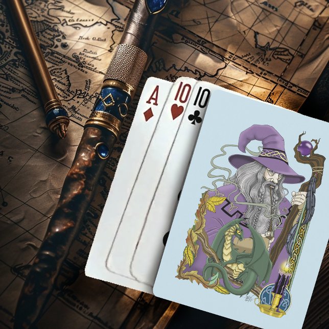 Jeu De Cartes Dragon Sorcier Celtique Fantastique Violet (Créateur téléchargé)