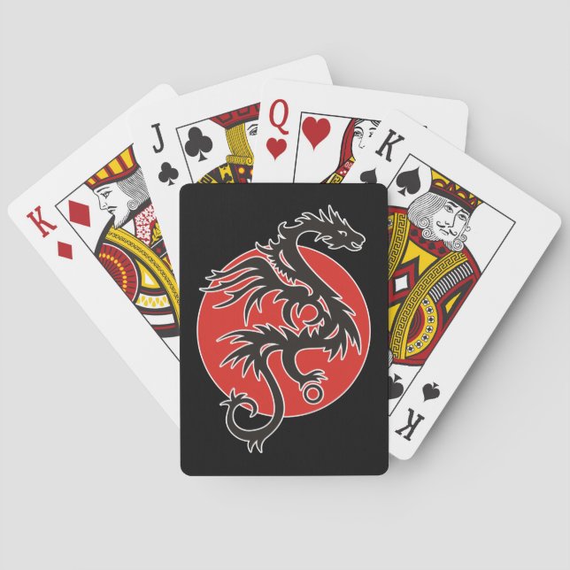 Jeu De Cartes Dragon Sun - noir rouge blanc + vos idées (dos)