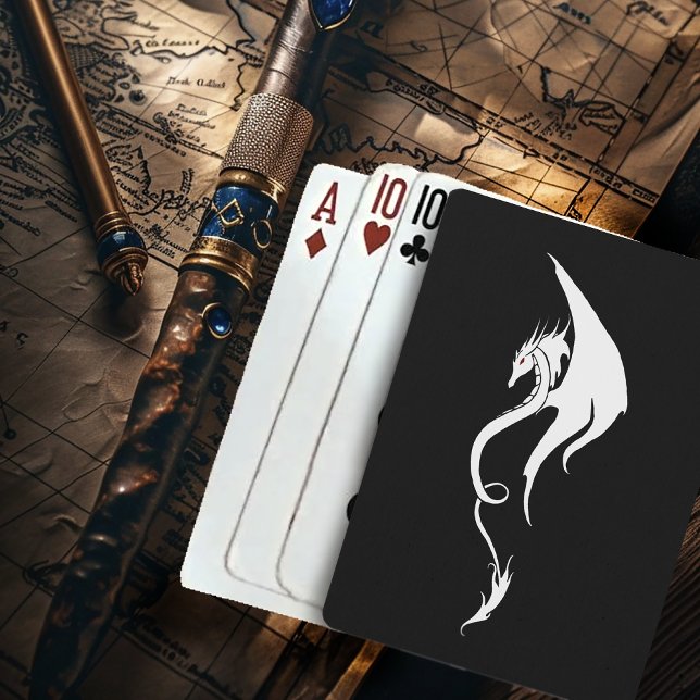 Jeu De Cartes Dragon tribal noir blanc (Créateur téléchargé)