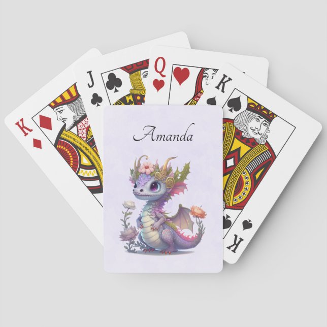 Jeu De Cartes Dragon violet à couronne élégante (dos)