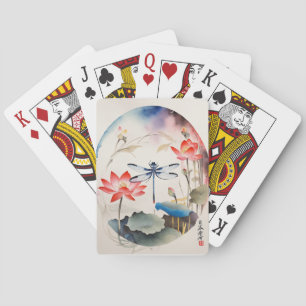 Jeu De Cartes Dragonfly chinoise et Lotus 1