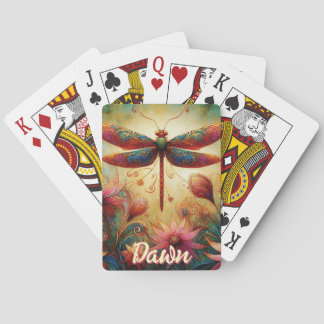 Jeu De Cartes Dragonfly lunaire Floral Abstrait personnalisé