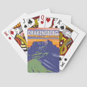 Jeu De Cartes Drakensberg Afrique du Sud Lesotho Travel Art Retr