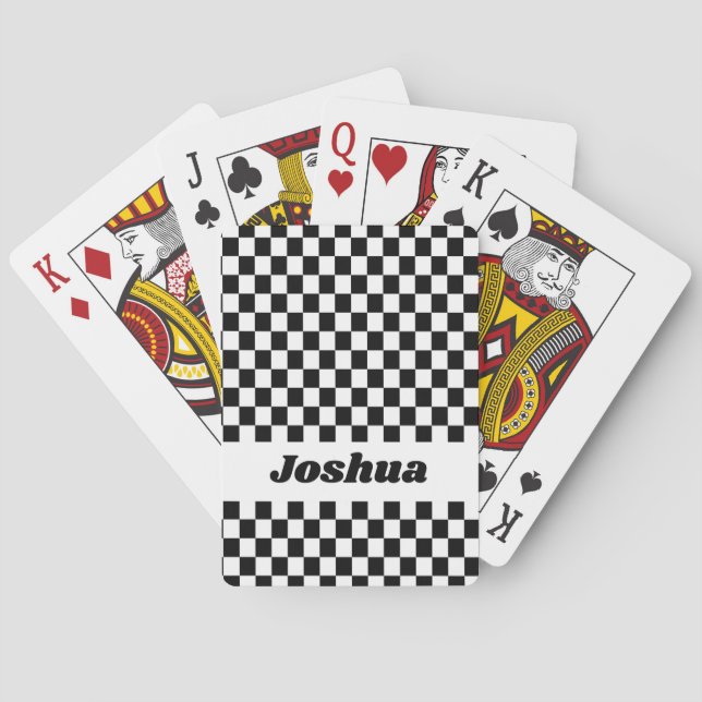 Jeu De Cartes Drapeau à damier noir et blanc (dos)