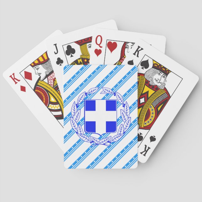 Jeu De Cartes Drapeau à rayures grecques (dos)