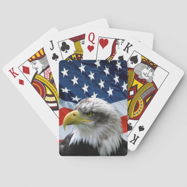 Jeu De Cartes Drapeau américain Bald Eagle Jouer des cartes (dos)