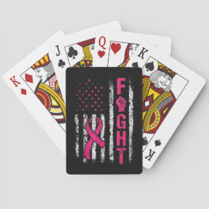 Jeu De Cartes Drapeau américain de sensibilisation au cancer du 