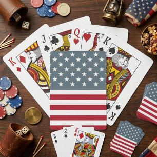 Jeu De Cartes Drapeau Américain Étoiles et Bandes Patriotiques