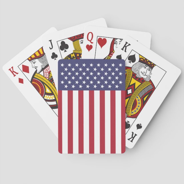 Jeu De Cartes Drapeau américain grand facile à lire (dos)