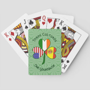 Jeu De Cartes Drapeau Américain Irlandais Espagnol Trèfle Person