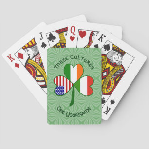 Jeu De Cartes Drapeau américain irlandais hongrois trèfle
