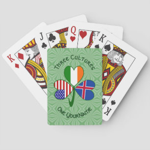 Jeu De Cartes Drapeau Américain Irlandais Islandais Trèfle Perso