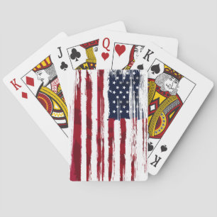 Jeu De Cartes Drapeau américain patriotique américain rouge blan