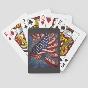 Jeu De Cartes Drapeau Américain Patriotique Fractal