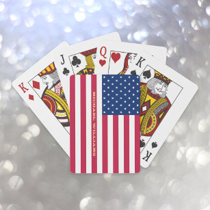 Jeu De Cartes Drapeau américain patriotique Monogramme Poker Jeu