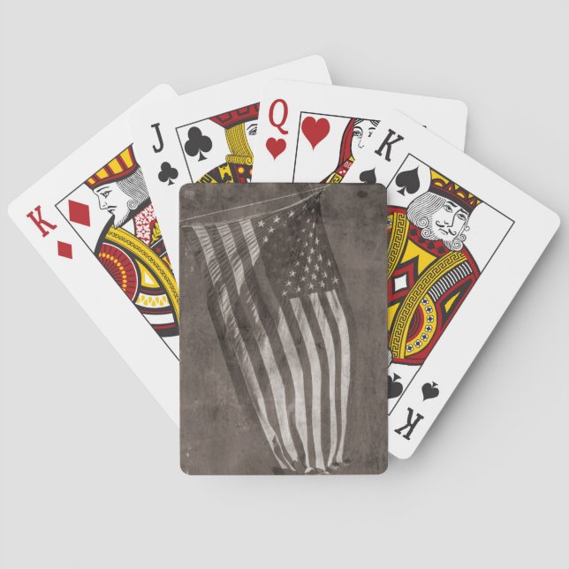 Jeu De Cartes Drapeau américain Vintage (dos)
