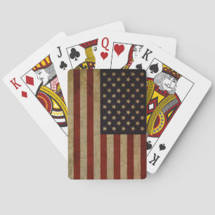Jeu De Cartes Drapeau américain vintage Grunge