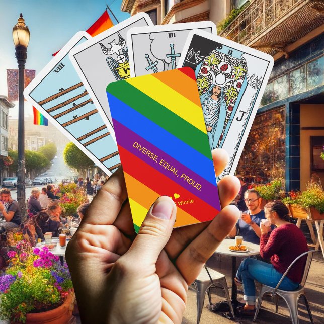 Jeu De Cartes Drapeau arc-en-ciel Tarot "Divers, égaux, fiers."  (Créateur téléchargé)