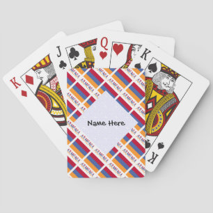 Jeu De Cartes Drapeau arménien en mosaïque noire personnalisable