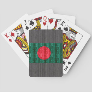Jeu De Cartes Drapeau bangladais en bois