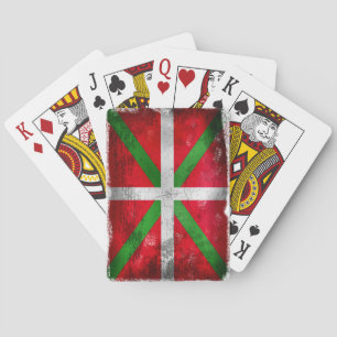Jeu De Cartes Drapeau Basque affligé de style : Ikurriña,