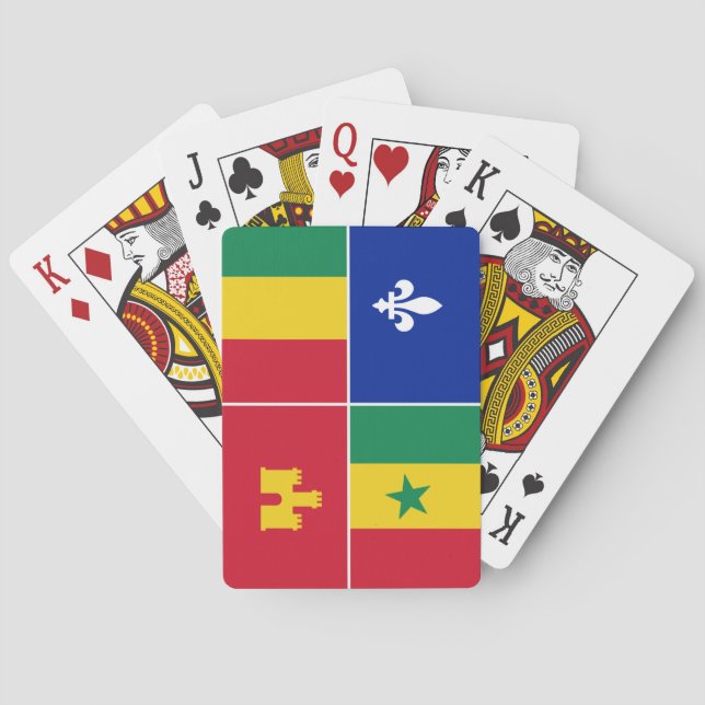 Jeu De Cartes drapeau créole de Louisiane (dos)