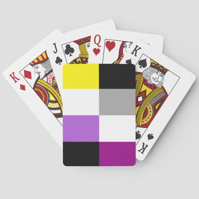 Jeu De Cartes Drapeau de fierté dual asexeul non binaire (dos)