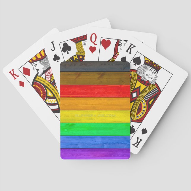 Jeu De Cartes Drapeau de fierté gay inclusif de SlipperyJoe text (dos)