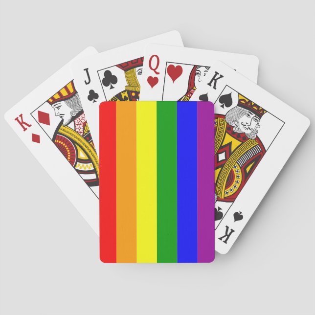Jeu De Cartes Drapeau de fierté LGBTQIA+ Couleurs arc-en-ciel (dos)