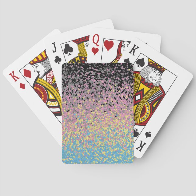 Jeu De Cartes Drapeau de fierté polygender pixelisé funky tripan (dos)