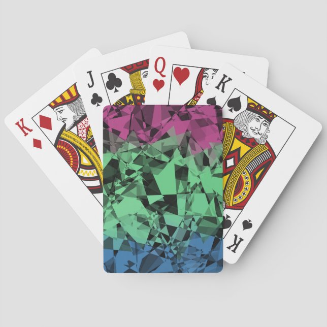 Jeu De Cartes Drapeau de Fierté Polysexuel Groovy Éclectique Rét (dos)