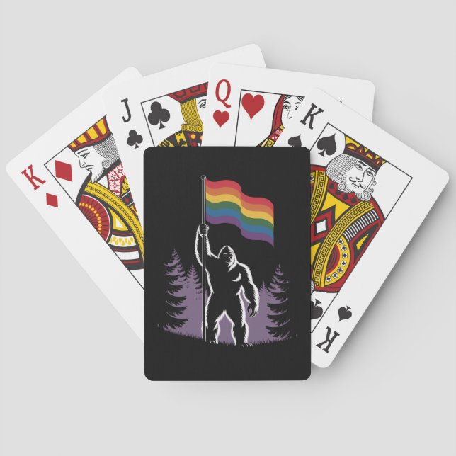 Jeu De Cartes Drapeau de fierté progressiste LGBTQ Bigfoot Rock  (dos)