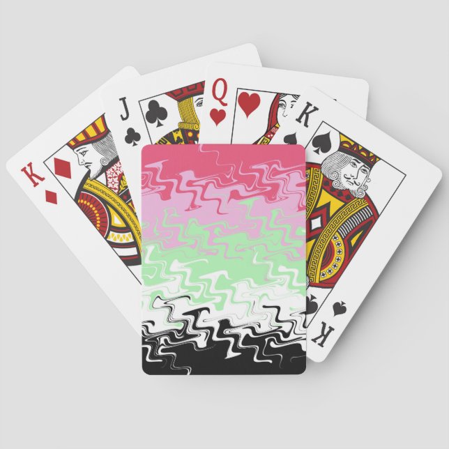 Jeu De Cartes Drapeau de fierté récipromantique abstrait ondulé  (dos)