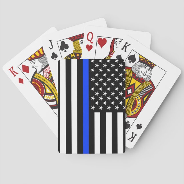 Jeu De Cartes Drapeau de la police Thin Blue Line (dos)