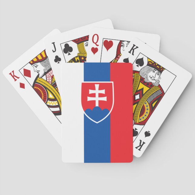 Jeu De Cartes drapeau de la Slovaquie (variante verticale) (dos)