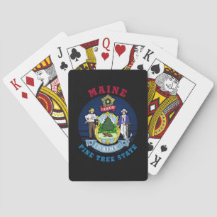 JEU DE CARTES DRAPEAU DE L'ÉTAT DE MAINE PIN SYMBOLISANT L'ARBRE