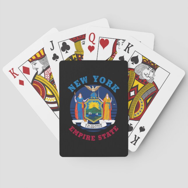 JEU DE CARTES DRAPEAU DE L'ÉTAT DE NEW YORK (dos)