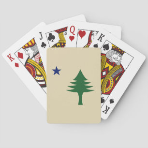 Jeu De Cartes Drapeau de l'État du Maine avec pin et étoile 1901