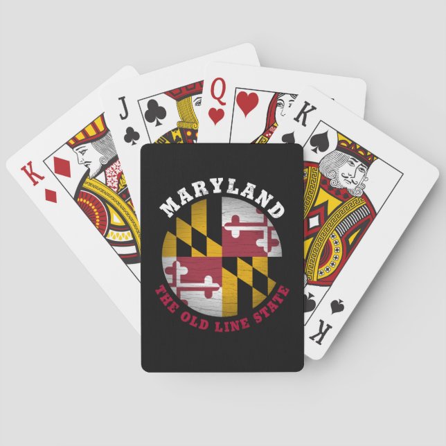 JEU DE CARTES DRAPEAU DE L'ÉTAT DU MARYLAND OLD LINE (dos)