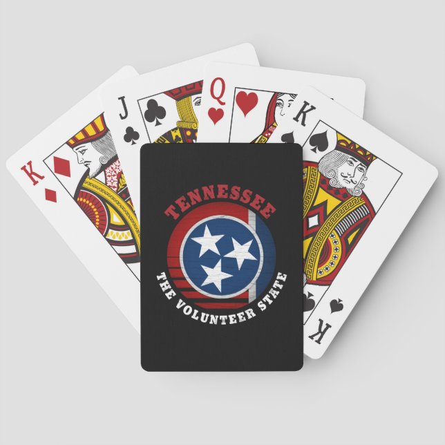JEU DE CARTES DRAPEAU DE L'ÉTAT VOLONTAIRE DU TENNESSEE (dos)