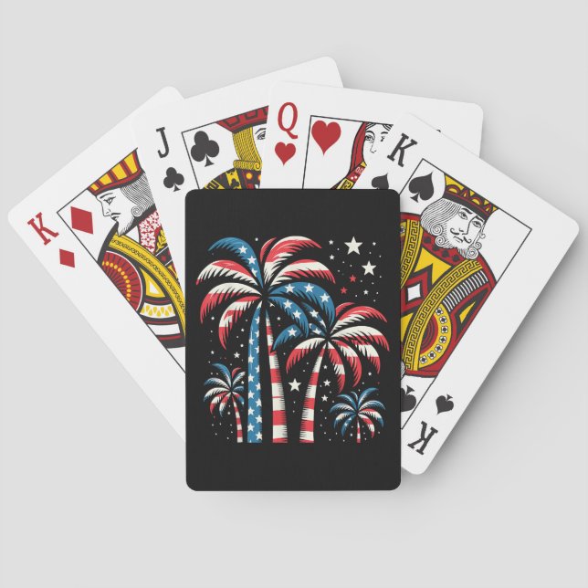 Jeu De Cartes Drapeau de l'été 4 juillet (dos)