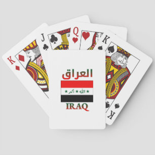 Jeu De Cartes Drapeau de l'Irak العراق Texte artistique en arabe